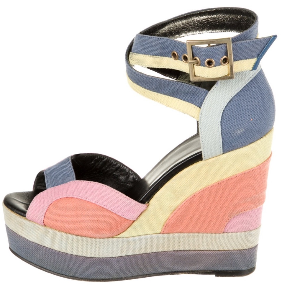 Multicolor Pierre Hardy wedge sandals